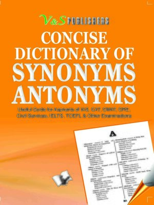 cover image of Concise Dictionary Of Synonyms Antonyms